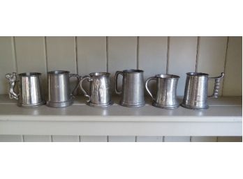 Mixed Lot Of Pewter Steins Mostly Sheffield England