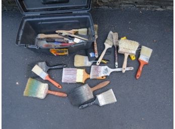 Workforce Toolbox Full Of Good Quality Paint Brushes - Contractors, Homeowners & Painters Pay Attention