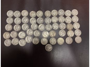 51 Mercury Dimes . 20s,30s,40s,  90 Per Silver