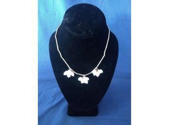 Pearl Cluster And Sterling Silver Necklace