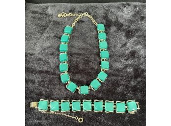 Vintage Coro Costume Jewelry Necklace And Bracelet