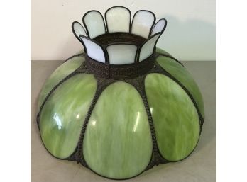 Vintage Green Stained Glass Lamp Shade