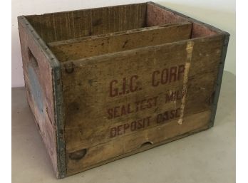 Vintage G.I.C. Corp Wooden Storage Crate