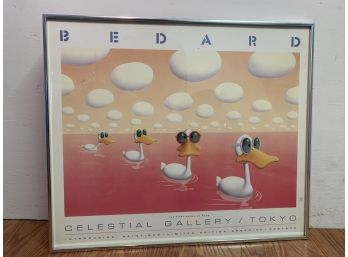 Bedard Limited Edition First Ducks On Mars Framed Poster Dated 1988