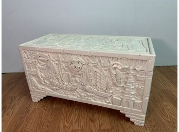 1940s Chinese Hand Carved Camphor Wood Chest