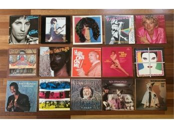 Lot Of 15 Vinyl Records Including Styx, Rod Stewart, Rick Springfield & More! #1