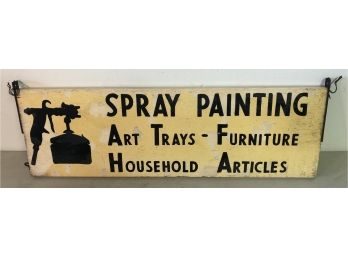 Vintage Advertising Double Sided Wooden Spray Painting Sign