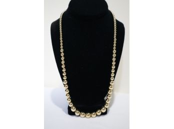 Napier Gold Tone Graduated Size Ball Necklace 24.5' Long