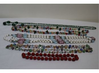 Glass Bead Necklace Lot