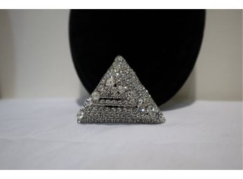 Spectacular Rhinestone Pyramid Pin With Original G. Fox Label