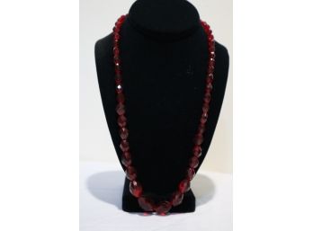 Red Glass Crystal Necklace