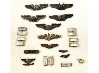 Lot Of Assorted Sterling Military Pins - Marked 925