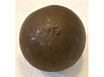 Vintage 12 Pound Cannon Solid Shot Cannon Ball - Believed To Be From Civil War