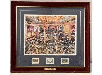 Vintage New York Stock Exchange - NYSE - Print With Stamps By Kamil Kubik Titled The Big Board