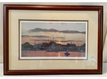 Signed & Numbered - Harbor Sunset - Offset Lithograph By Timothy G Barr