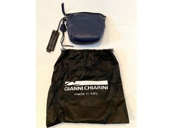 Dark Blue Italian Leather Purse By Gianni Chiarini - New