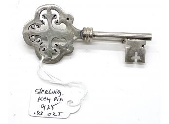 Sterling Silver Key Pin Marked 925