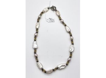 Stunning Real Pearls & Sterling Beaded Necklace