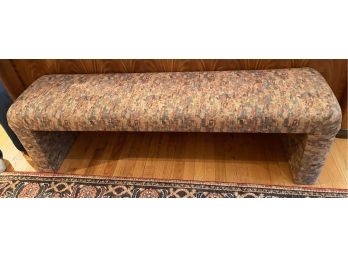 Vintage Contoured Waterfall Bench  Custom Upholstered High Quality Fabric