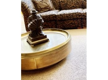 Large Round Brass Coffee Table