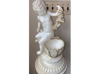 Cast Plaster Putti Statue  Planter On Stand  Chicago, Illinois