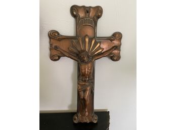 Vintage Cast Metal Cross  Crucifix  By   B.C.H. MFG. CO. BRIDGEPORT