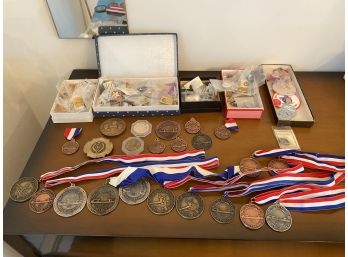 WOW  A  Large Lot Of Medals, Pins & Buttons