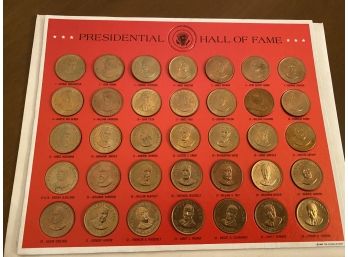 1968 Franklin Mint Presidential Hall Of Fame Brass 36 Coin Set