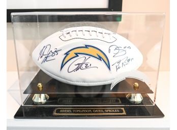 Los Angeles Chargers Football Autographed By Rivers, Tomlinson, Gates & Sproles