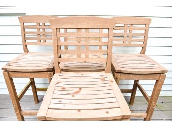 Set Of Four Outdoor Interiors Teak Patio Chairs