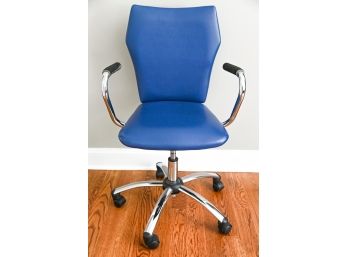 Blue Vinyl Desk Chair