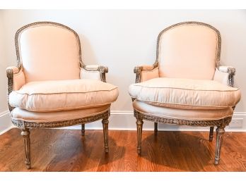 Pair Of Meyer Gunther Martini Carved Bergere Style Armchairs