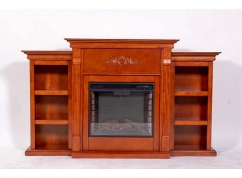 Prefabricated Electric Fireplace With Bookcase Surround