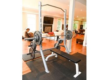 Cybex Hoist Weight Bench With Barbell & Weights