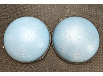 Pair Of Stationary Half Yoga Balls