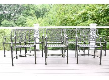 Set Of Eight Metal Outdoor Dining Chairs