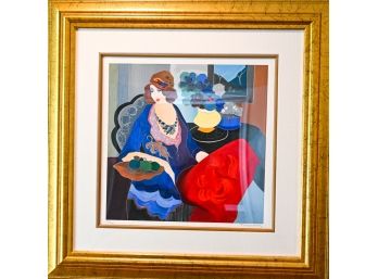 Signed Lithograph Of Seated Woman