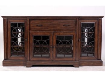 Glass Front Media Console Cabinet