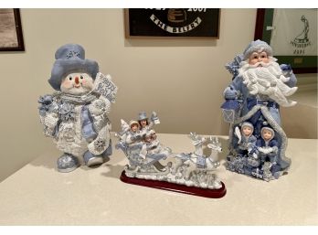 Lincolnshire Blue & White Holiday Decor Collection