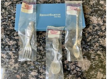 Reed And Barton Silver Plated Baby Safari 3 Piece Flatware Set