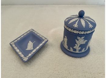 Wedgwood Jasperware Dish & Covered Jar