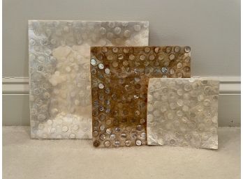 Three Square Capiz Shell Plates