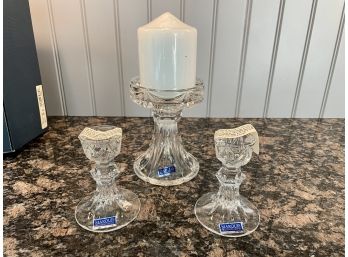 Marquis By Waterford Crystal Unity Candle Set, New In Box