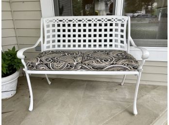 White Aluminum Two-seater Outdoor Bench