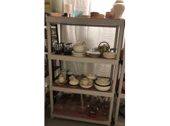 4 Shelf Lot Dishes & Glasses #3