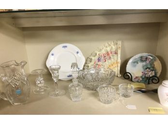 12 Pc Cut Glass, Crystal, Waterford & Pearce Shelf #14