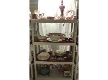 4 Shelf Lot, Dishes & Lamp #2