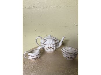 Spode Cowslip Tea Pot, Sugar & Creamer