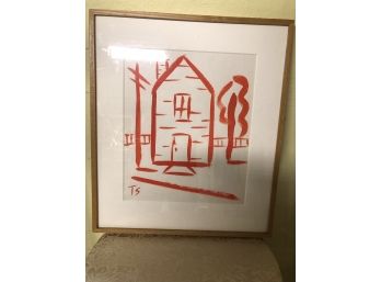 Framed Modern Painting Signed TS