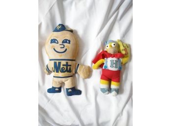 Lot Of Two (2) Memorabilia Dolls: NY Mets Mr. Met And The Simpsons, Homer Simpson